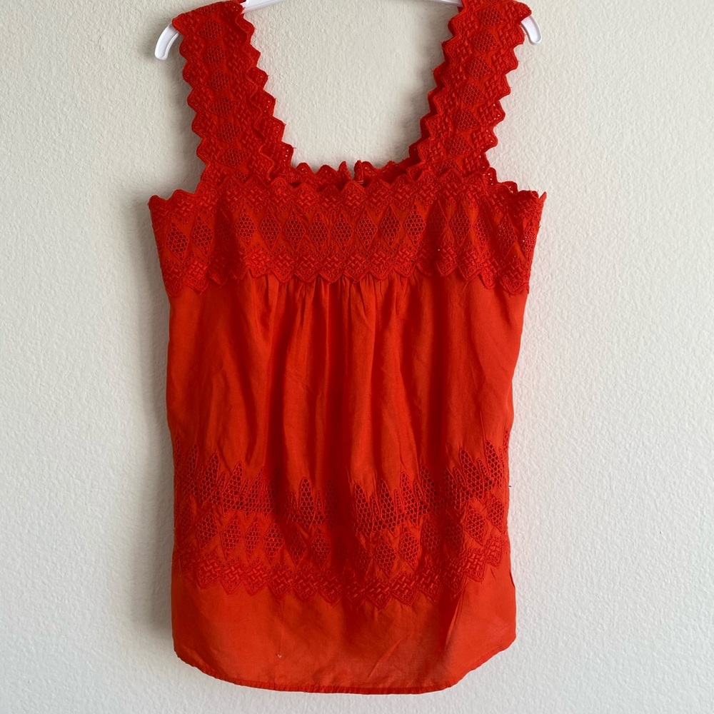 Orange designer tank top